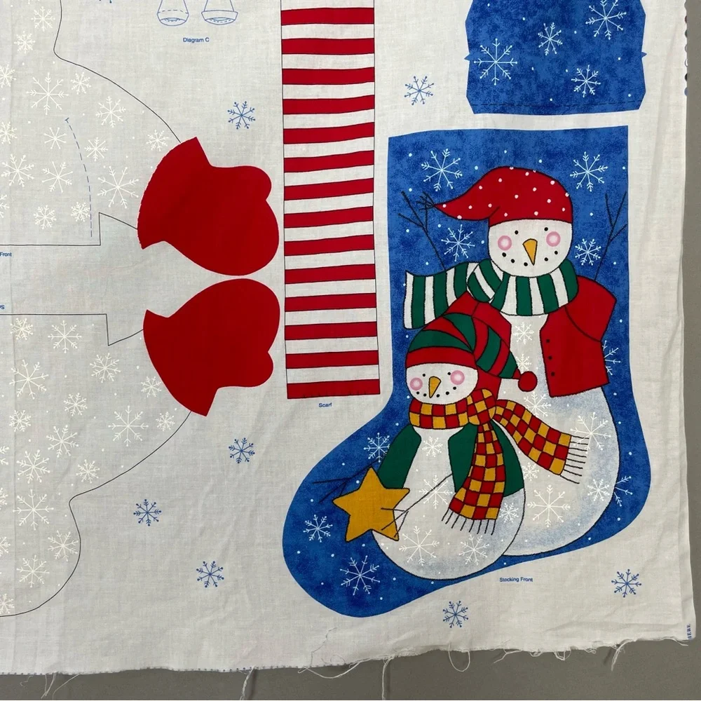 Vintage Cut and Sew Christmas Stocking 3-D Snowman Snow Buddies Kid Project #K23